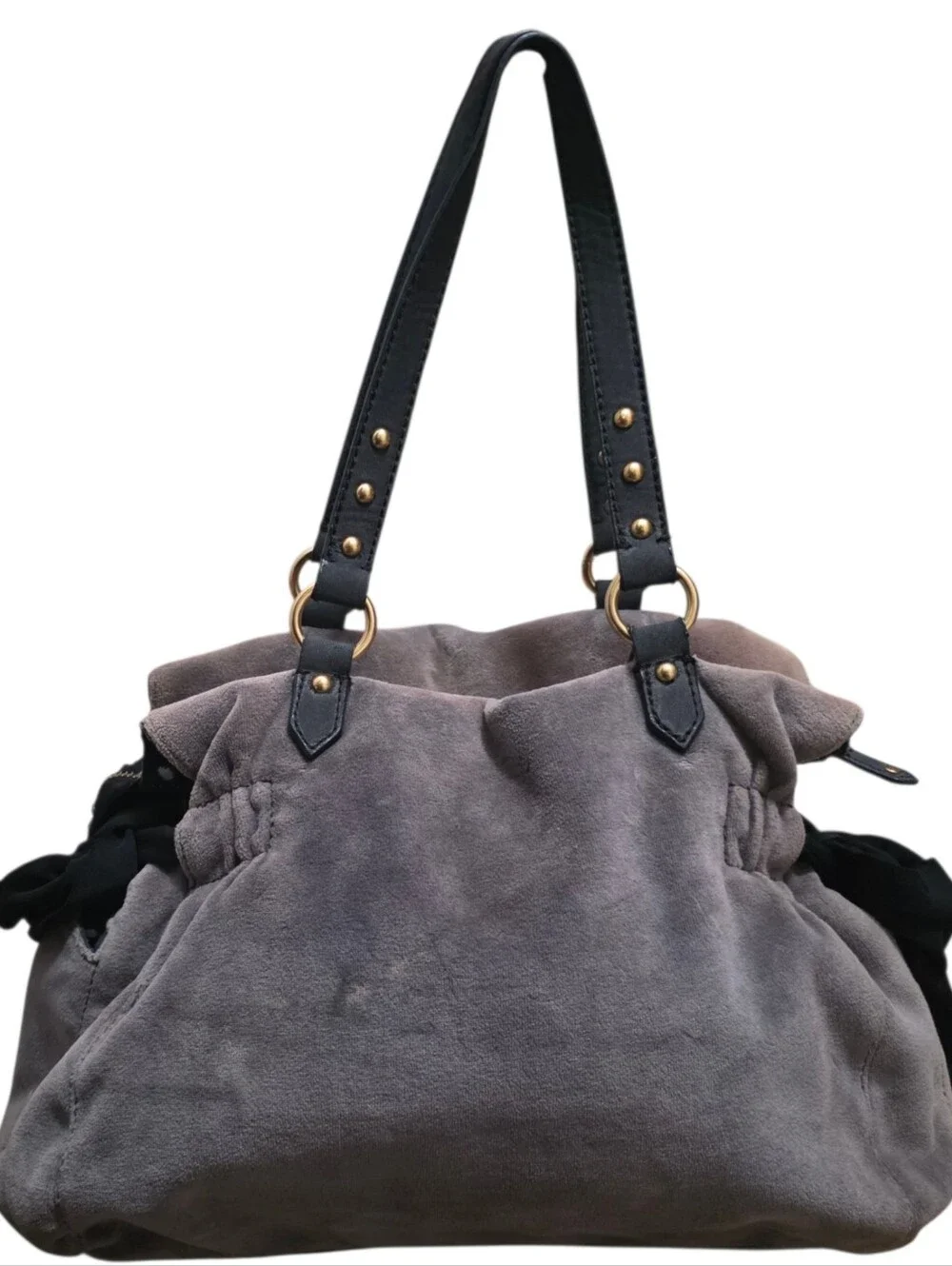 Juicy couture vintage embroidered brown faded bag with side bows